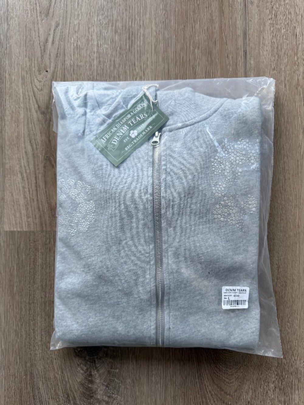 Denim Tears Large Gray zipper hoodie